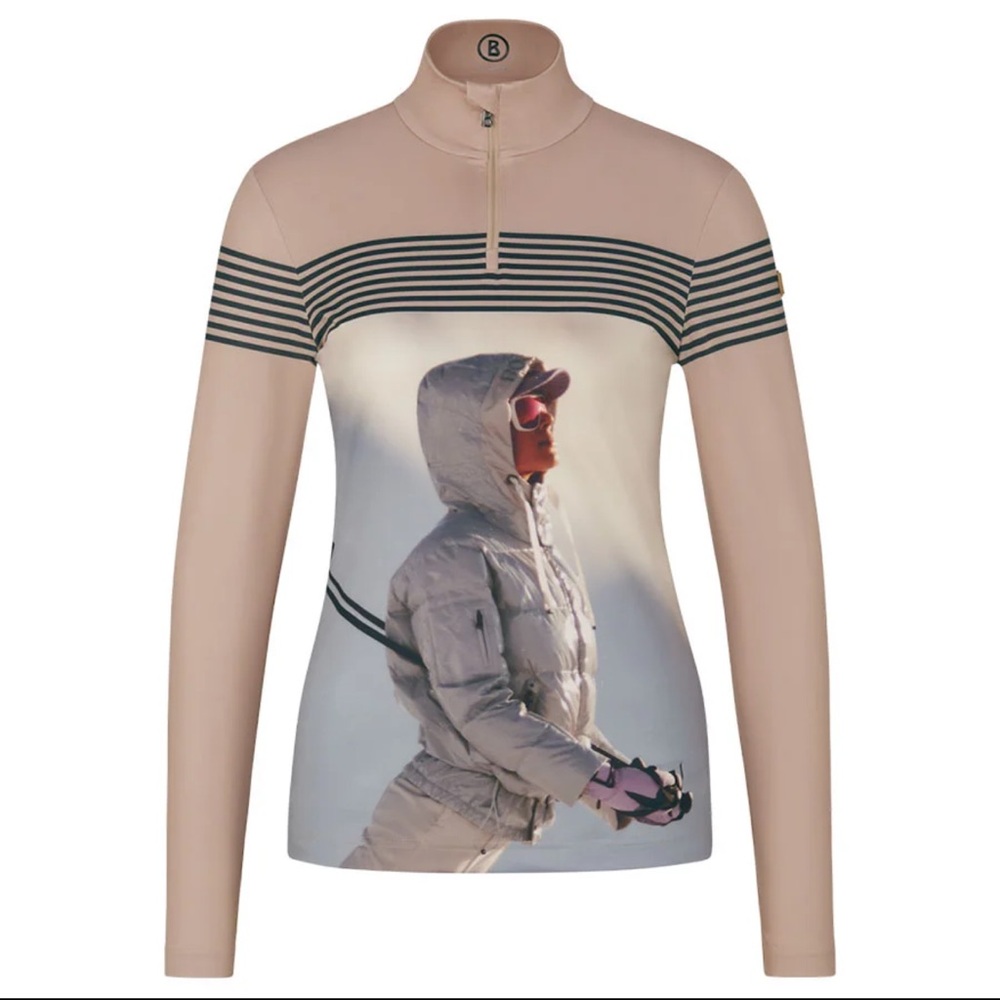 NWT Bogner Beline1 First Layer Zip Neck Top Skier Caramello Women’s Size 6 Small